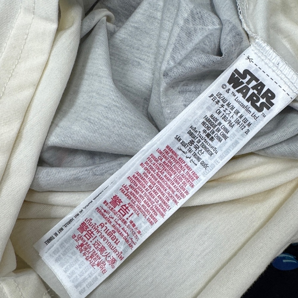 NWT Star Wars Vader Long Sleeve Shirt - Cream, Black, and Red Size M - Picture 8 of 8